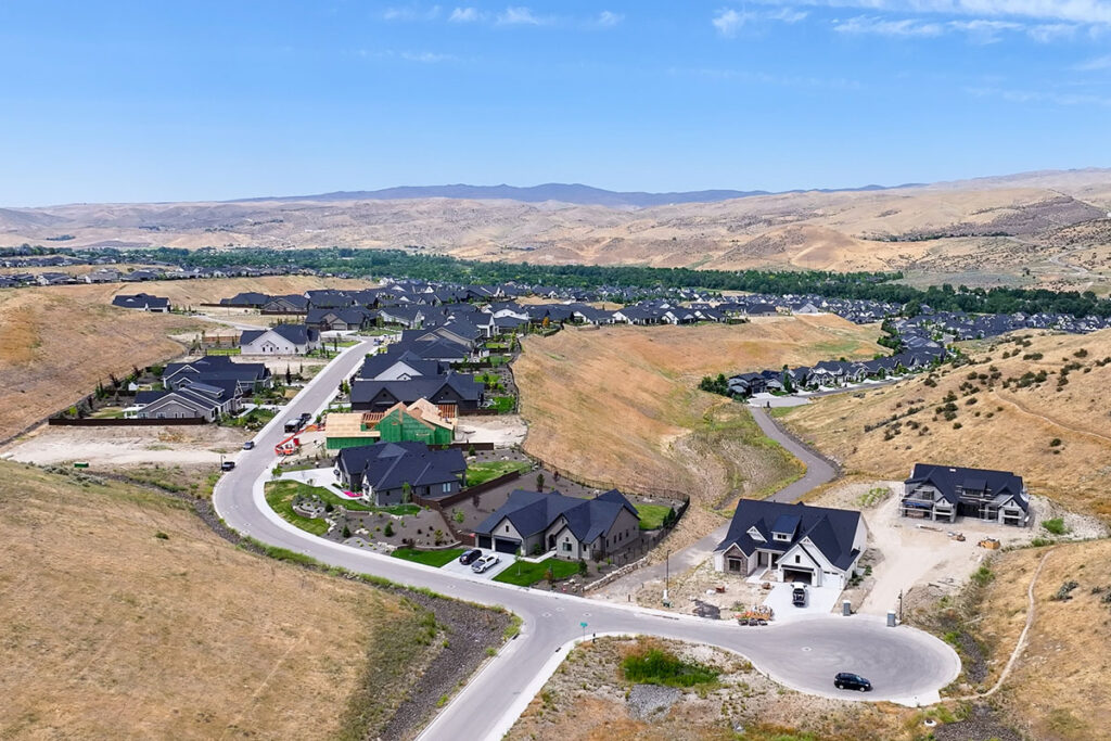 Modern custom home in the Boise Foothills with panoramic city views